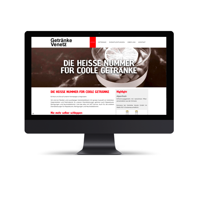 Webseite - Getränke Venetz GmbH